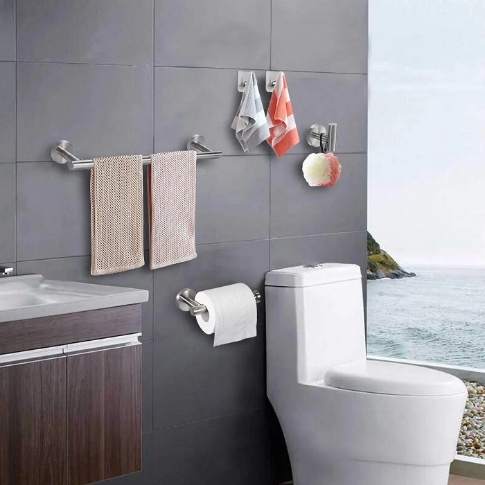 Juego De 5 Piezas De Accesorios De Baño De Acero Inoxidable