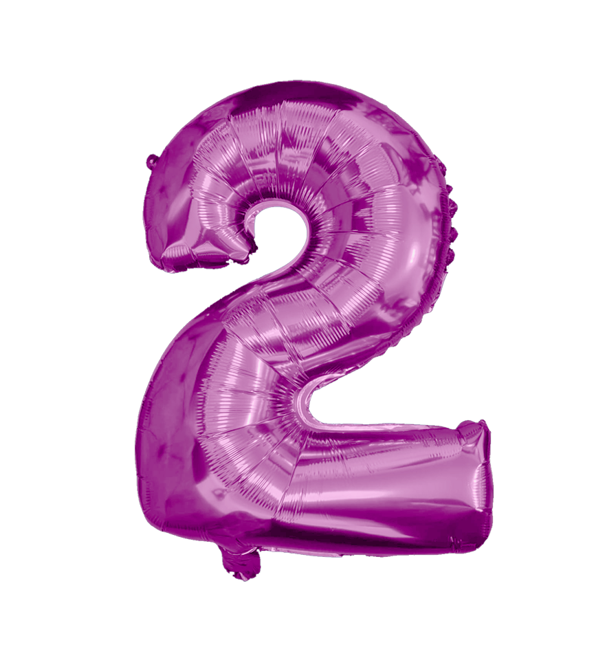 Globos de Numero 2 de papel de aluminio de 14 pulgadas oro plata rose gold azul rey fuchsia rosa rojo negro arcoíris past