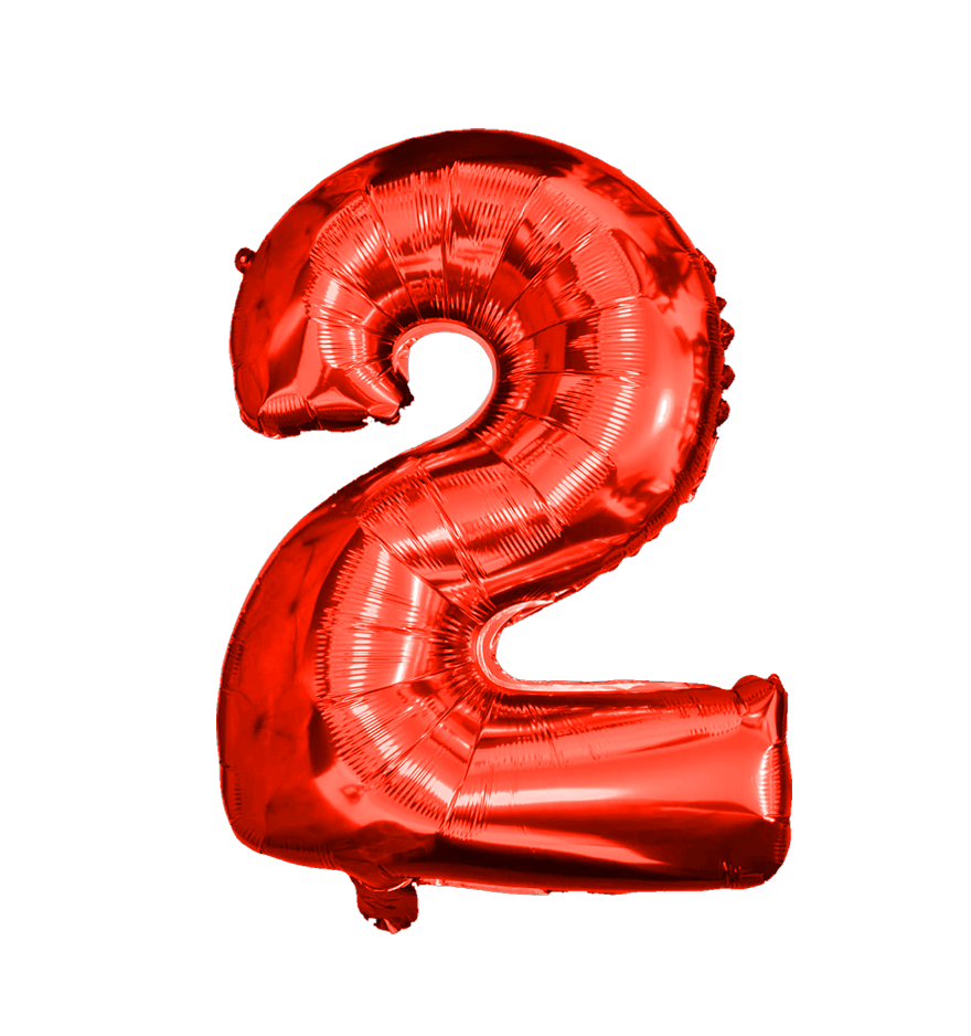 Globos de Numero 2 de papel de aluminio de 14 pulgadas oro plata rose gold azul rey fuchsia rosa rojo negro arcoíris past