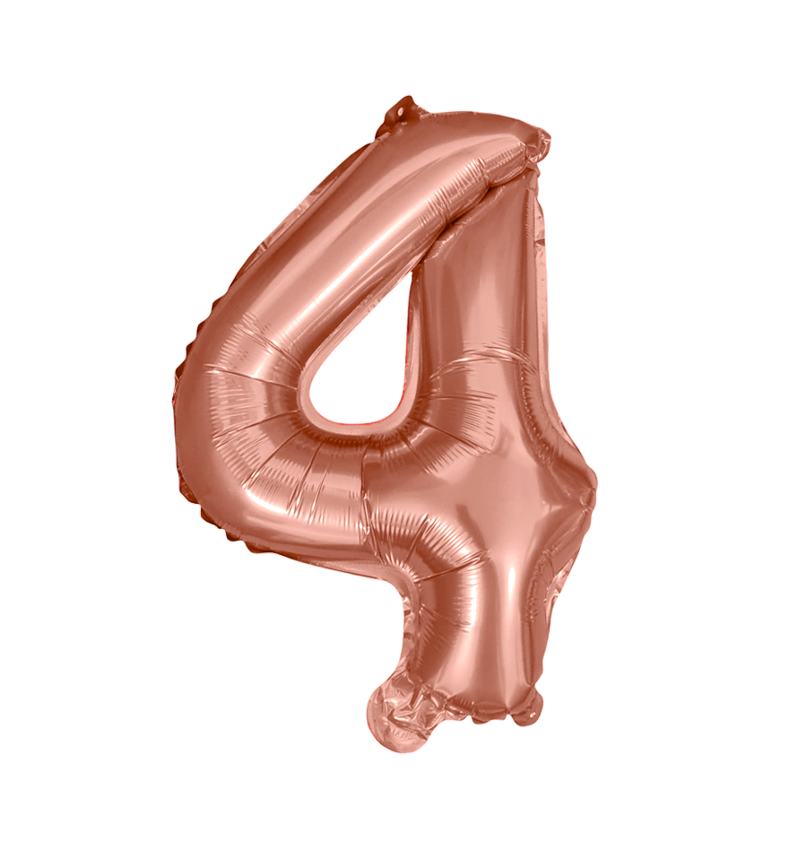 Globos de Numero 4  de papel de aluminio de 14 pulgadas oro plata rose gold azul rey fuchsia rosa rojo negro arcoíris pastel