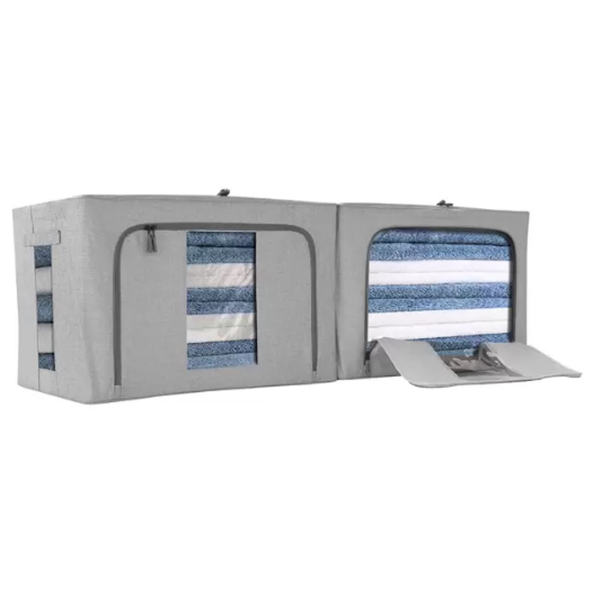 Set De 2 Cajas Flexibles De Almacenamiento Grises, Ag Box