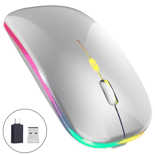 Mouse Inalámbrico, Ratón Recargable Wireless 2.4G Ergonómico