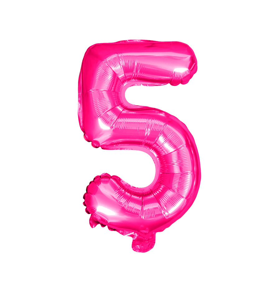 Globos de Numero 5 de papel de aluminio de 14 pulgadas oro plata rose gold azul rey fuchsia rosa rojo negro arcoíris pastel