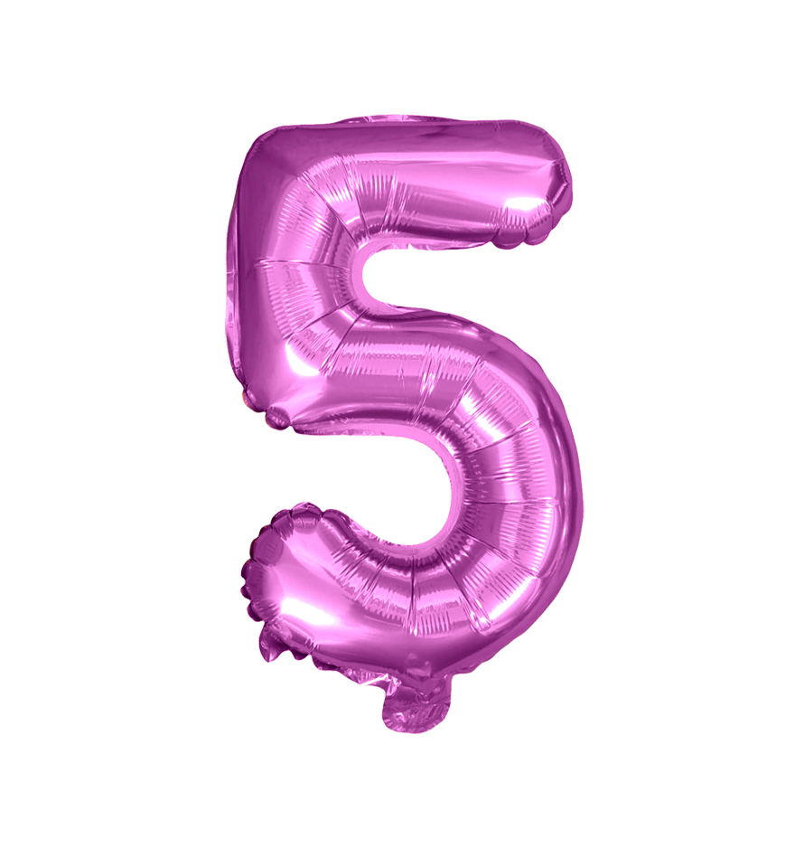 Globos de Numero 5 de papel de aluminio de 14 pulgadas oro plata rose gold azul rey fuchsia rosa rojo negro arcoíris pastel