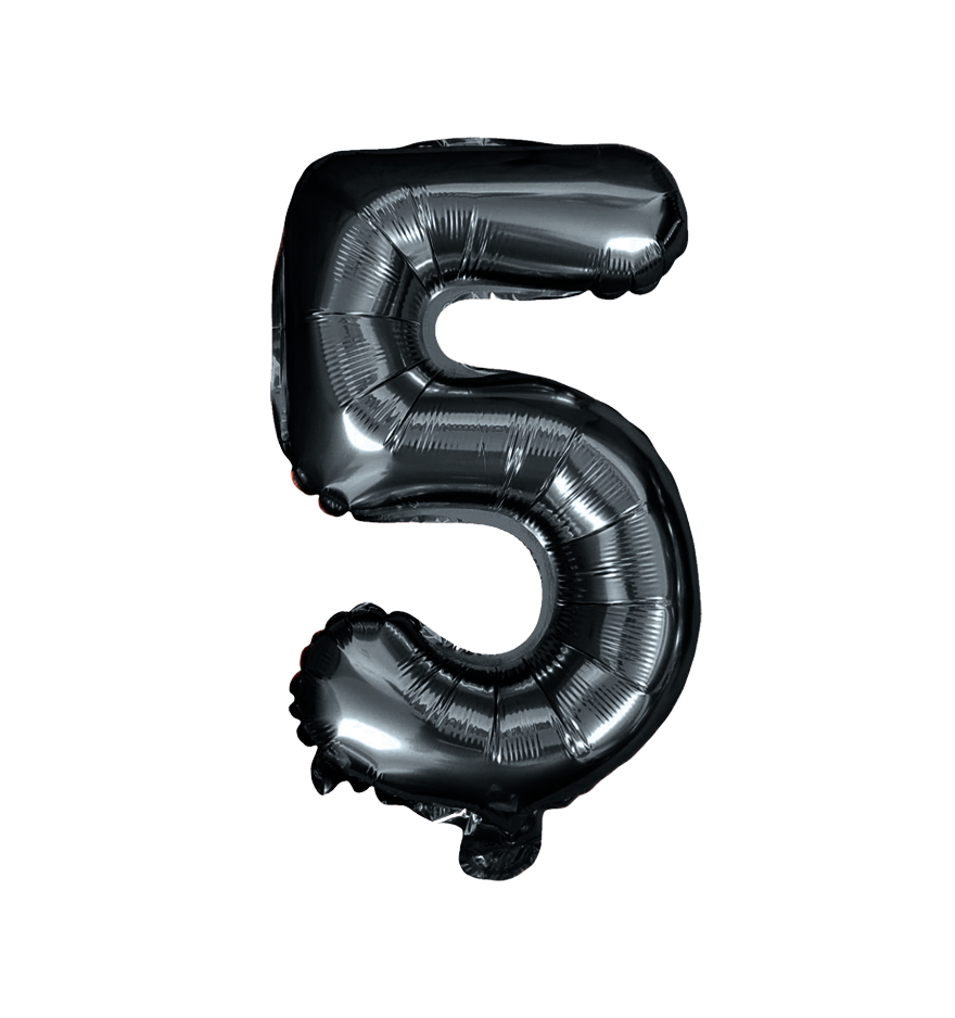 Globos de Numero 5 de papel de aluminio de 14 pulgadas oro plata rose gold azul rey fuchsia rosa rojo negro arcoíris pastel