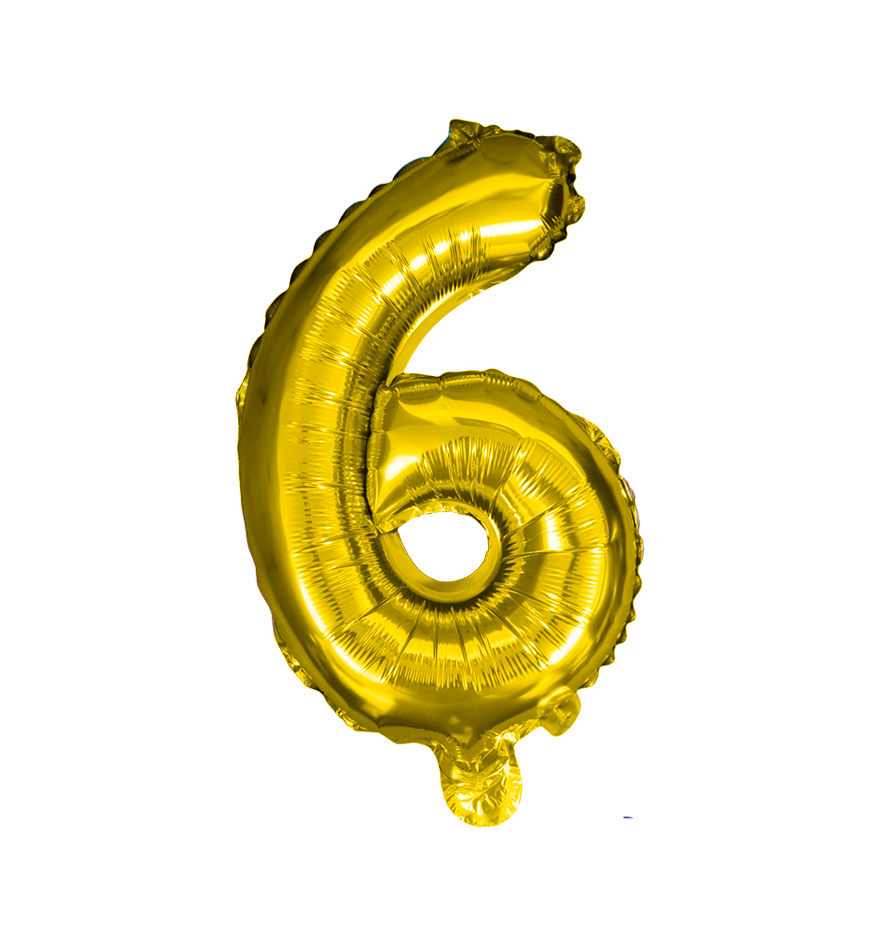 Globos de Numero 6  de papel de aluminio de 14 pulgadas oro plata rose gold azul rey fuchsia rosa rojo negro arcoíris pastel