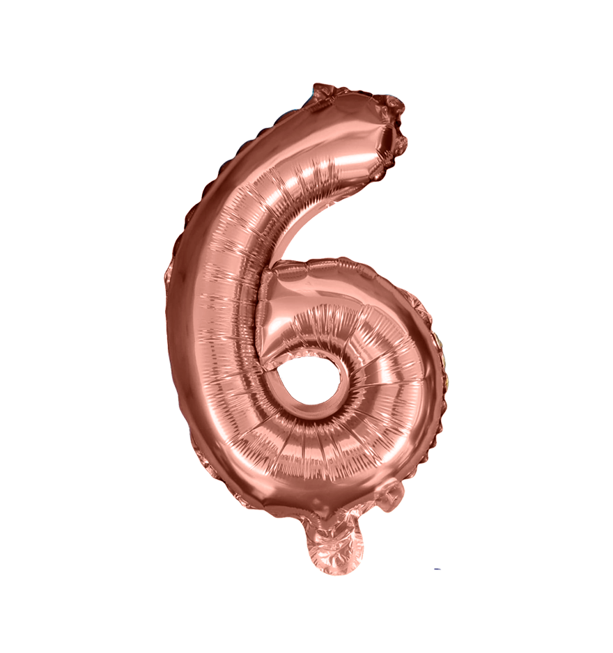 Globos de Numero 6  de papel de aluminio de 14 pulgadas oro plata rose gold azul rey fuchsia rosa rojo negro arcoíris pastel