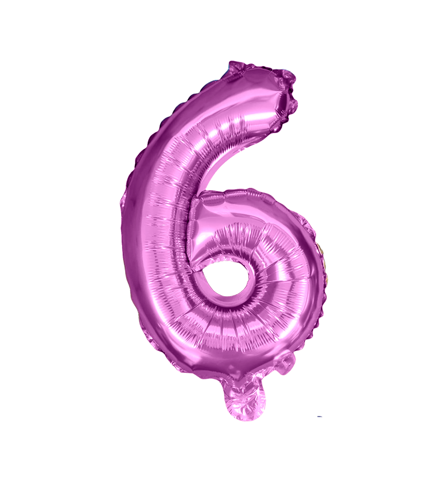 Globos de Numero 6  de papel de aluminio de 14 pulgadas oro plata rose gold azul rey fuchsia rosa rojo negro arcoíris pastel