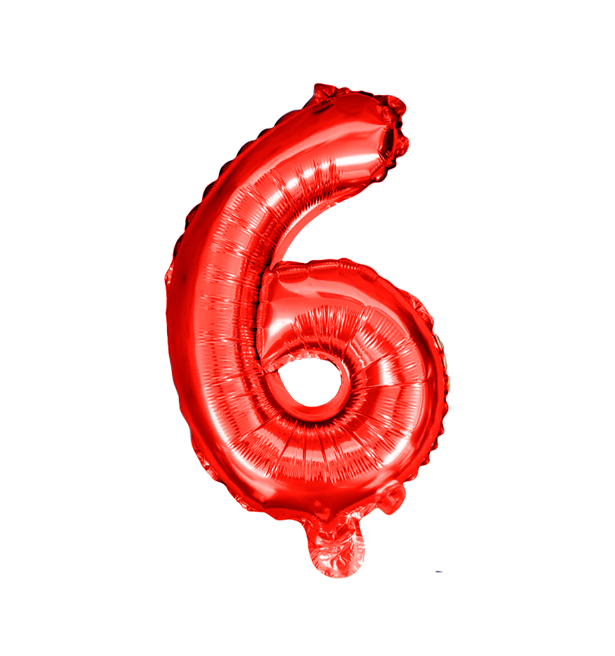 Globos de Numero 6  de papel de aluminio de 14 pulgadas oro plata rose gold azul rey fuchsia rosa rojo negro arcoíris pastel