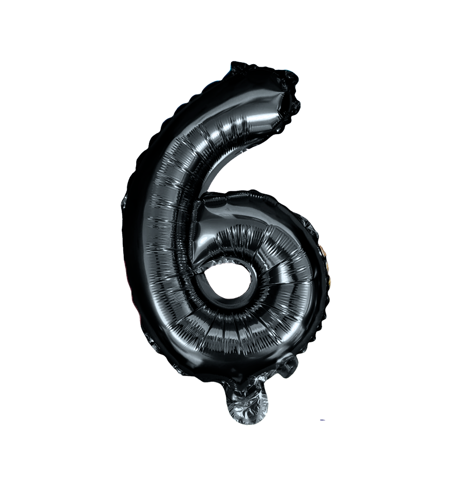 Globos de Numero 6  de papel de aluminio de 14 pulgadas oro plata rose gold azul rey fuchsia rosa rojo negro arcoíris pastel