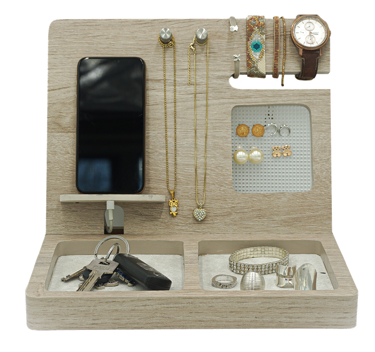 Namore Regalo para Mujer, Mamá, Organizador para Buró y Escritorio para Celular Aretes Collares Relojes Monedas y más..
