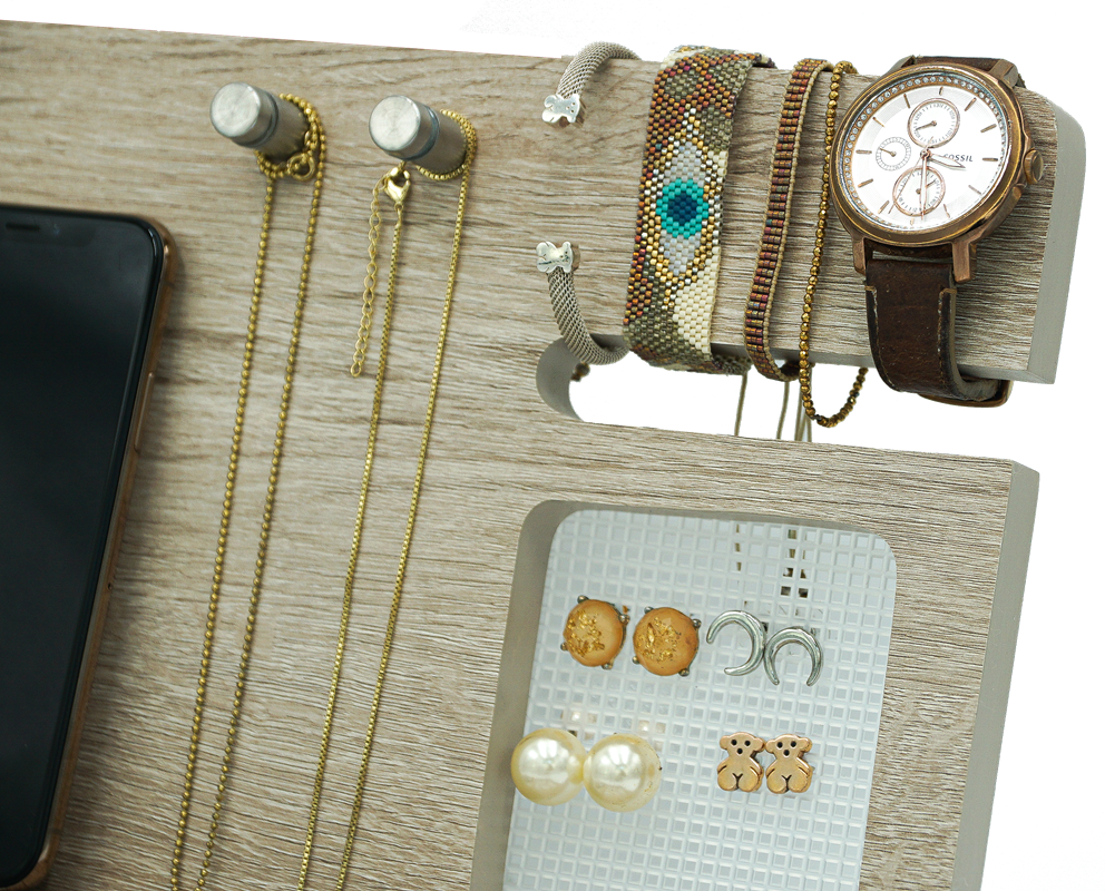 Namore Regalo para Mujer, Mamá, Organizador para Buró y Escritorio para Celular Aretes Collares Relojes Monedas y más..