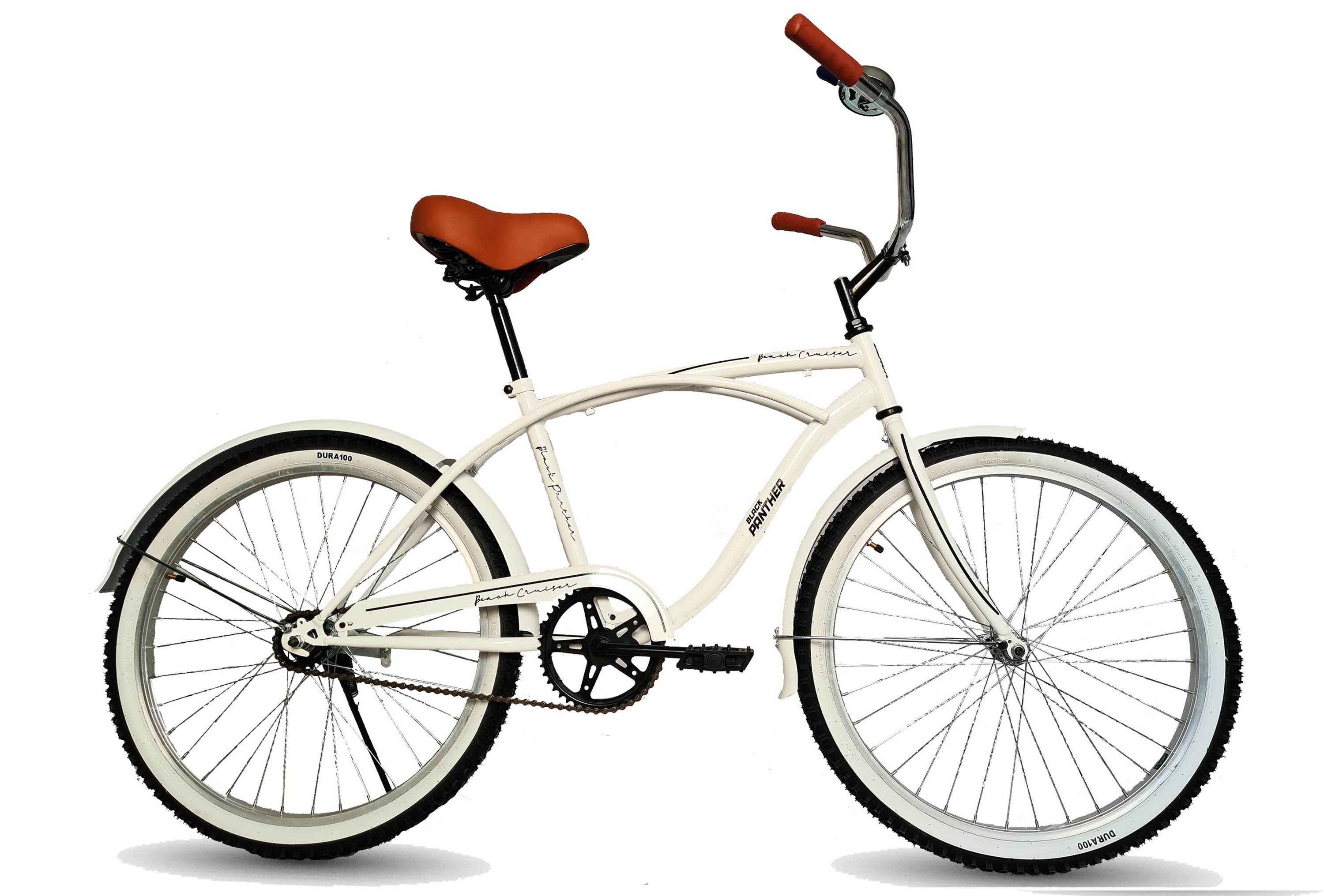 Bicicleta Black Panther Beach Cruiser Rodada 26 Blanco