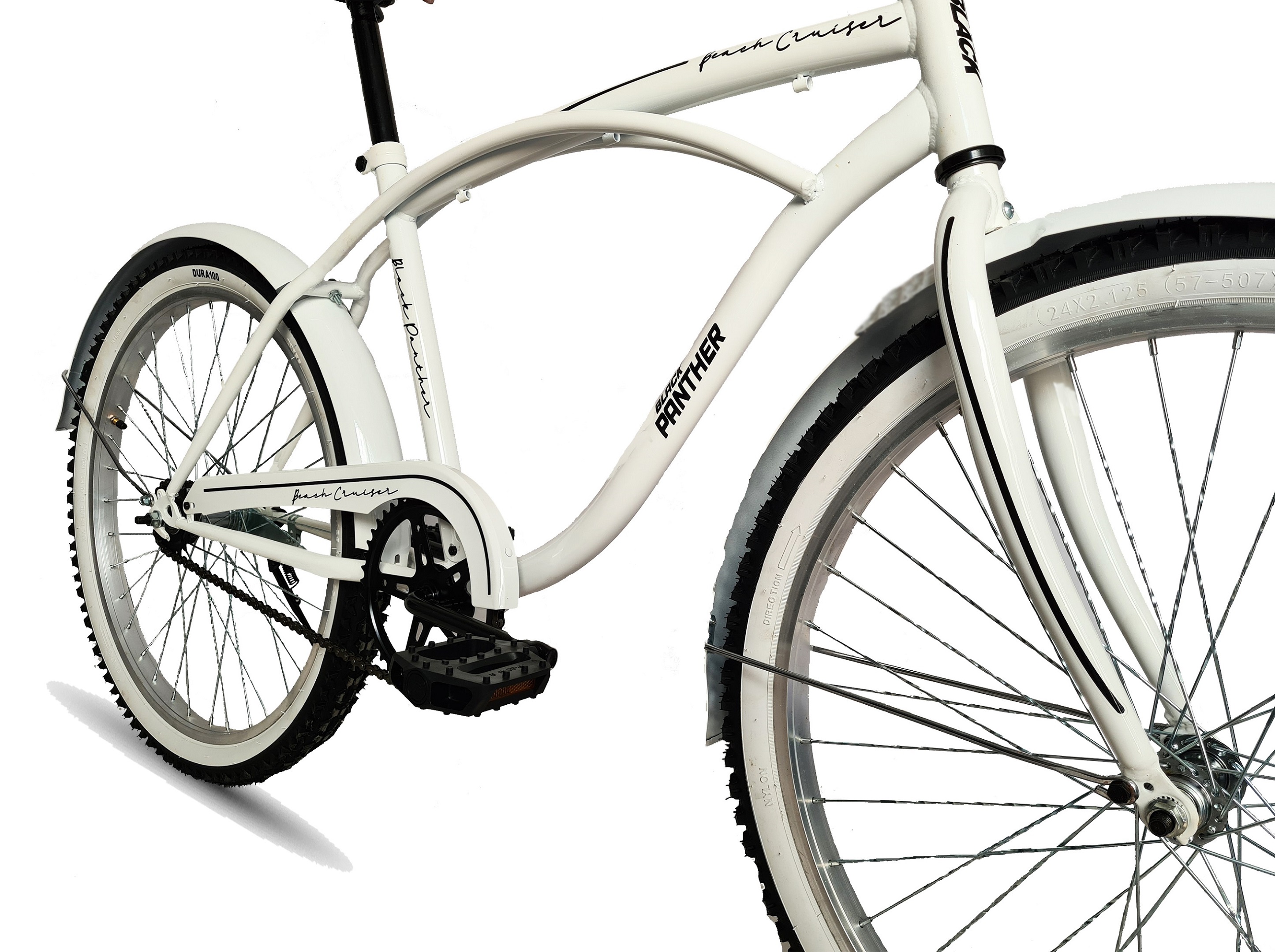 Bicicleta Black Panther Beach Cruiser Rodada 26 Blanco