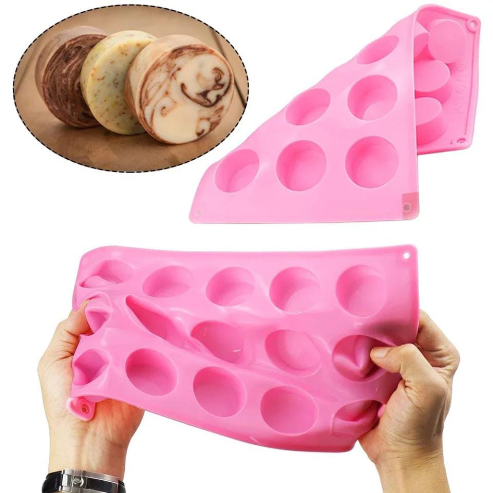 Molde De Silicon Circulo 15 Cavidades, Jabón, Velas