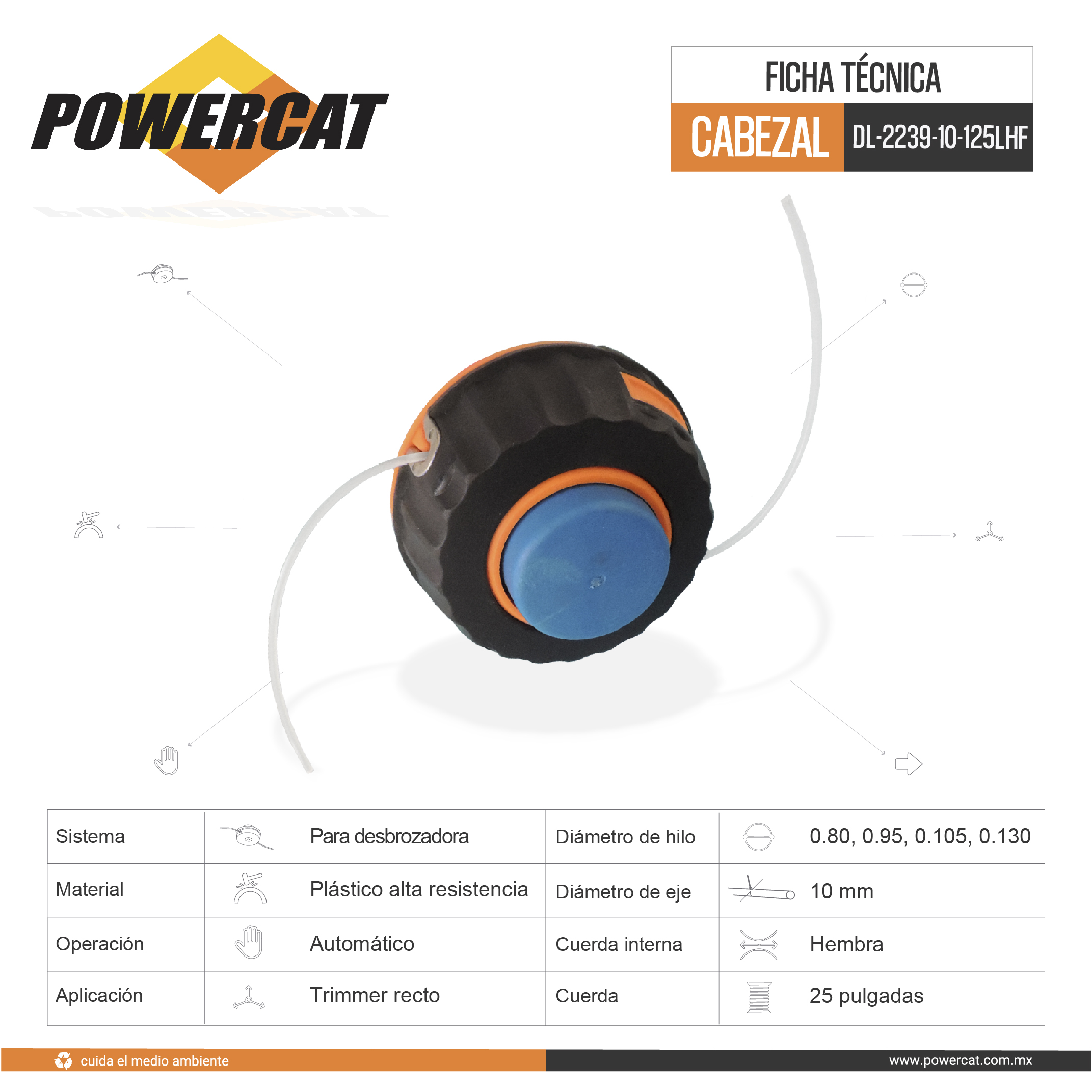 CABEZAL DL-2239-10-125LHF POWERCAT