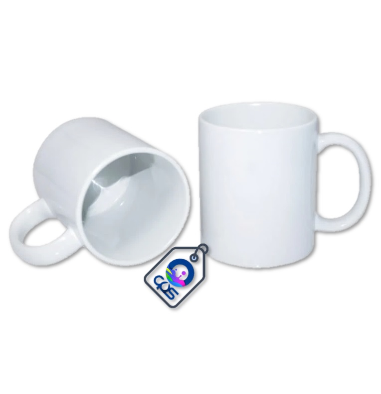 Taza blanca AAA de 11oz. para sublimar, Color Make, 12pza.