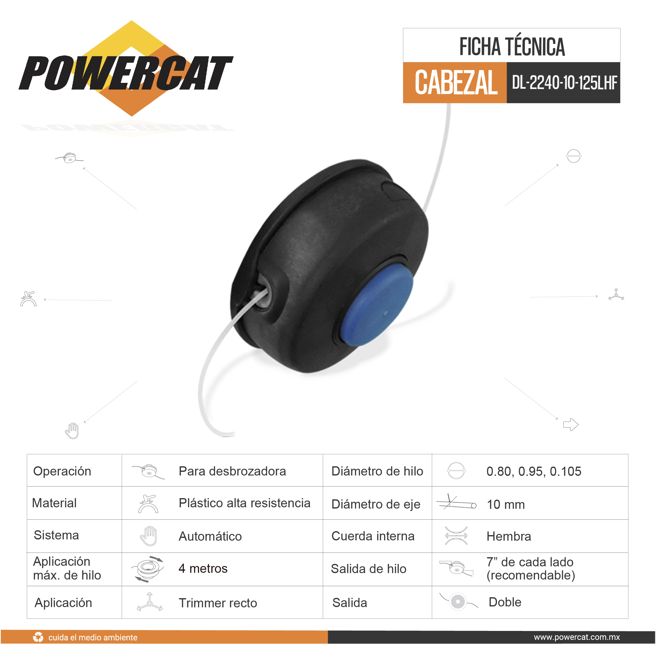 CABEZAL DL-2240-10-125LHF POWERCAT