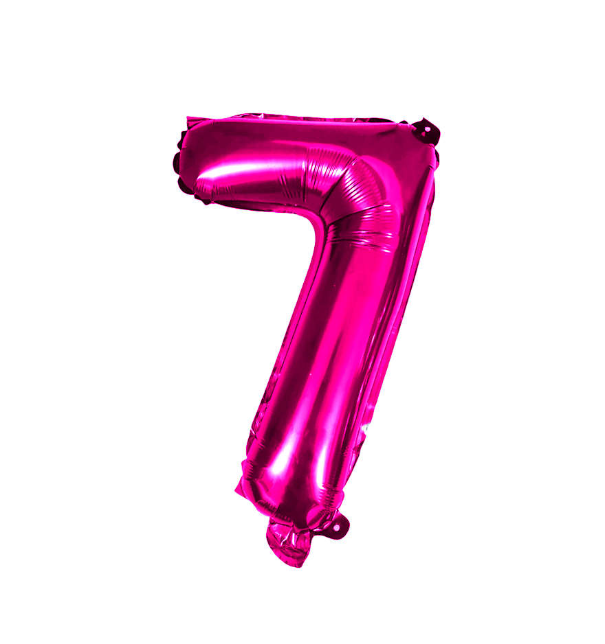 Globos de Numero 7 de papel de aluminio de 14 pulgadas oro plata rose gold azul rey fuchsia rosa rojo negro arcoíris pastel