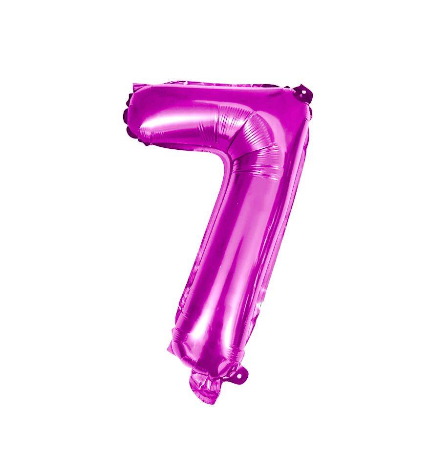 Globos de Numero 7 de papel de aluminio de 14 pulgadas oro plata rose gold azul rey fuchsia rosa rojo negro arcoíris pastel