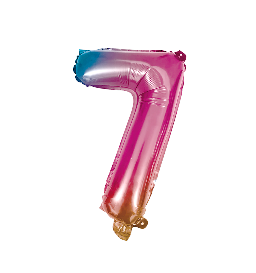 Globos de Numero 7 de papel de aluminio de 14 pulgadas oro plata rose gold azul rey fuchsia rosa rojo negro arcoíris pastel
