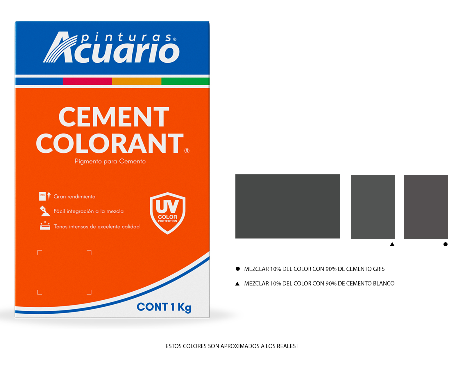 Color Para Cemento Negro 1kg Acuario CA93010