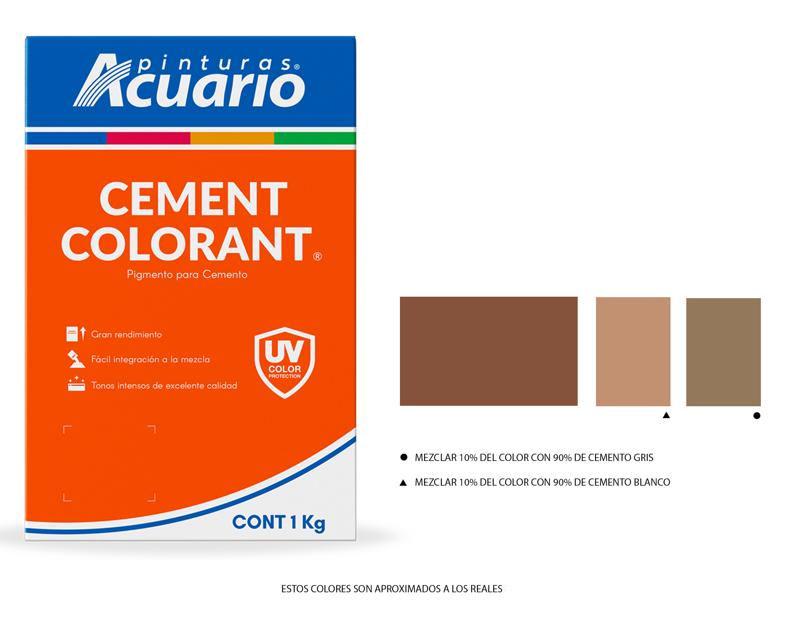 Color Para Cemento Canela 1kg Acuario CA93110