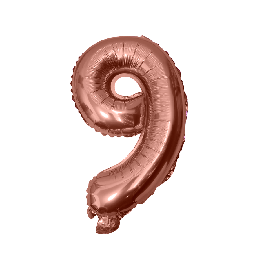 Globos de Numero 9  de papel de aluminio de 14 pulgadas oro plata rose gold azul rey fuchsia rosa rojo negro arcoíris pastel