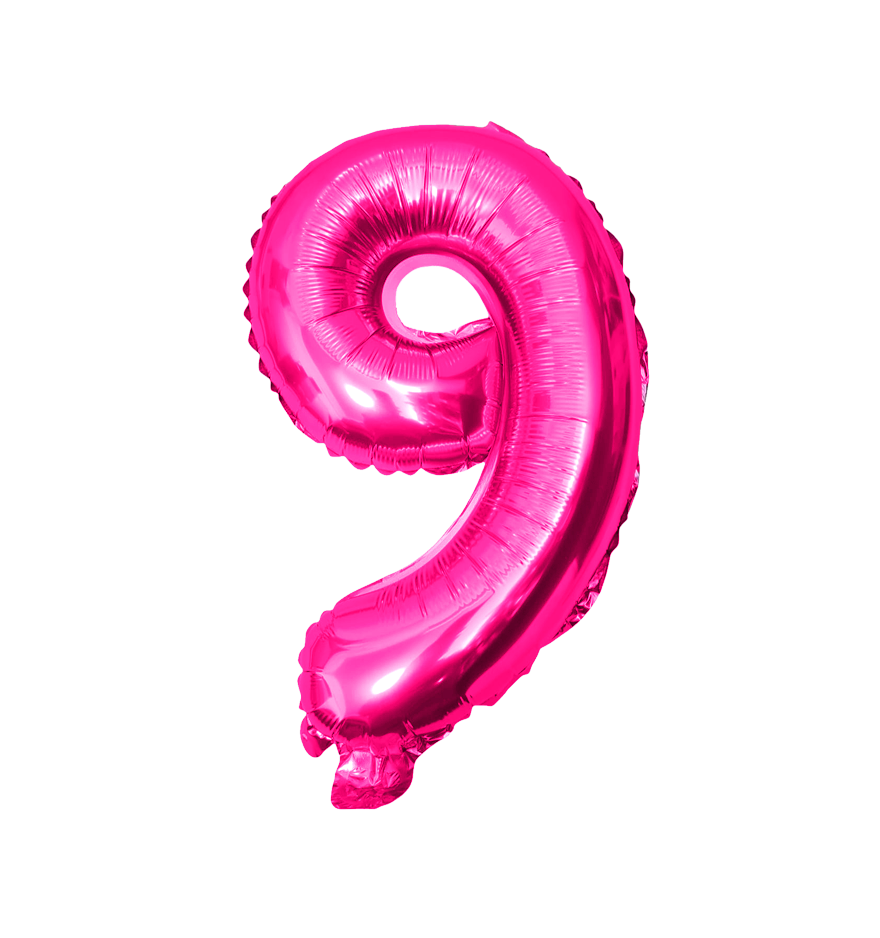 Globos de Numero 9  de papel de aluminio de 14 pulgadas oro plata rose gold azul rey fuchsia rosa rojo negro arcoíris pastel