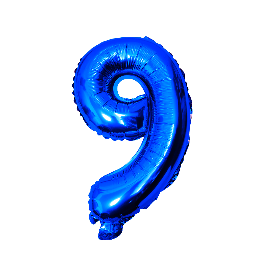 Globos de Numero 9  de papel de aluminio de 14 pulgadas oro plata rose gold azul rey fuchsia rosa rojo negro arcoíris pastel