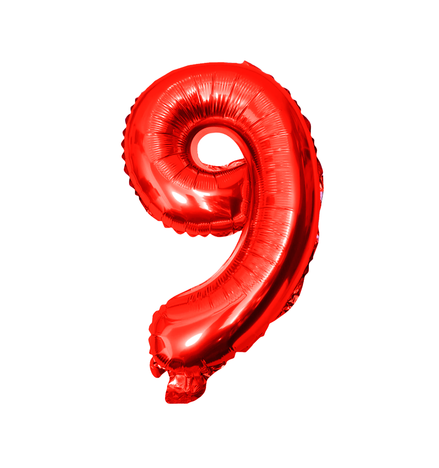 Globos de Numero 9  de papel de aluminio de 14 pulgadas oro plata rose gold azul rey fuchsia rosa rojo negro arcoíris pastel