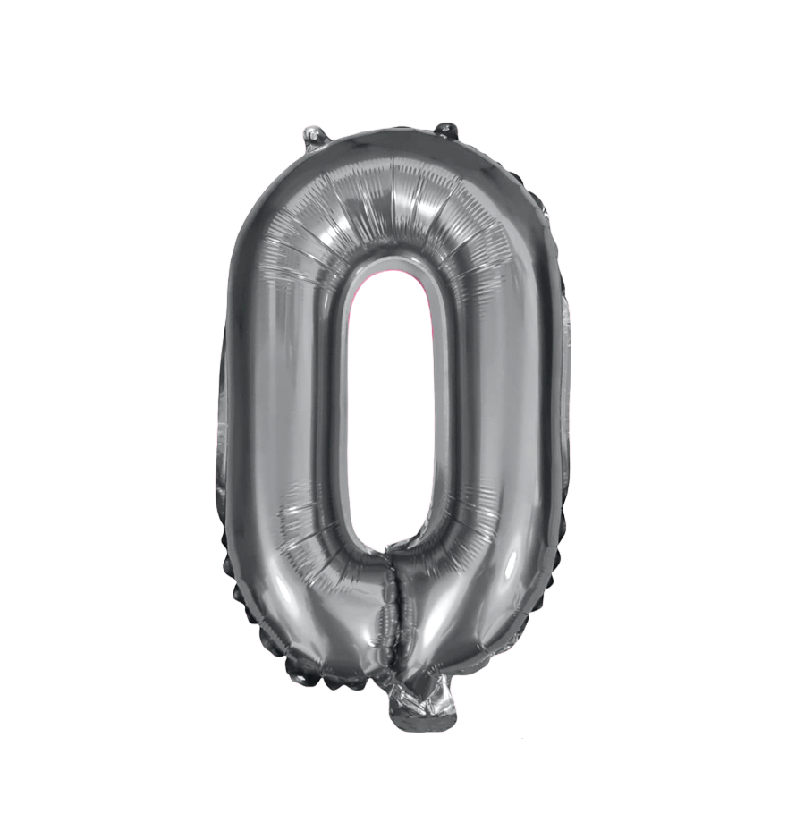Globos de Numero 0 de papel de aluminio de 14 pulgadas oro plata rose gold azul rey fuchsia rosa rojo negro arcoíris pastel