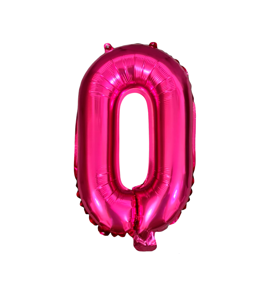 Globos de Numero 0 de papel de aluminio de 14 pulgadas oro plata rose gold azul rey fuchsia rosa rojo negro arcoíris pastel