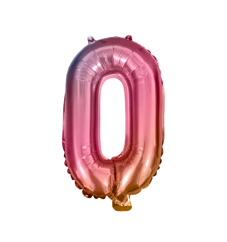 Globos de Numero 0 de papel de aluminio de 14 pulgadas oro plata rose gold azul rey fuchsia rosa rojo negro arcoíris pastel