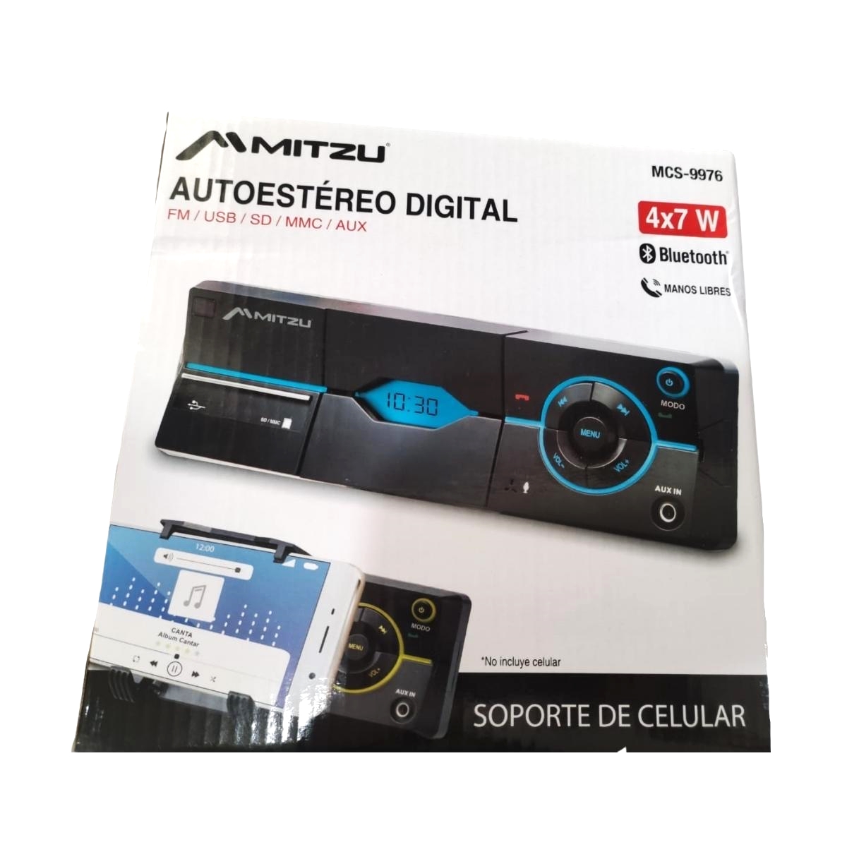 Autoestéreo Digital Mitzu MCS-9976 Potencia De Salida 4x7W - Negro