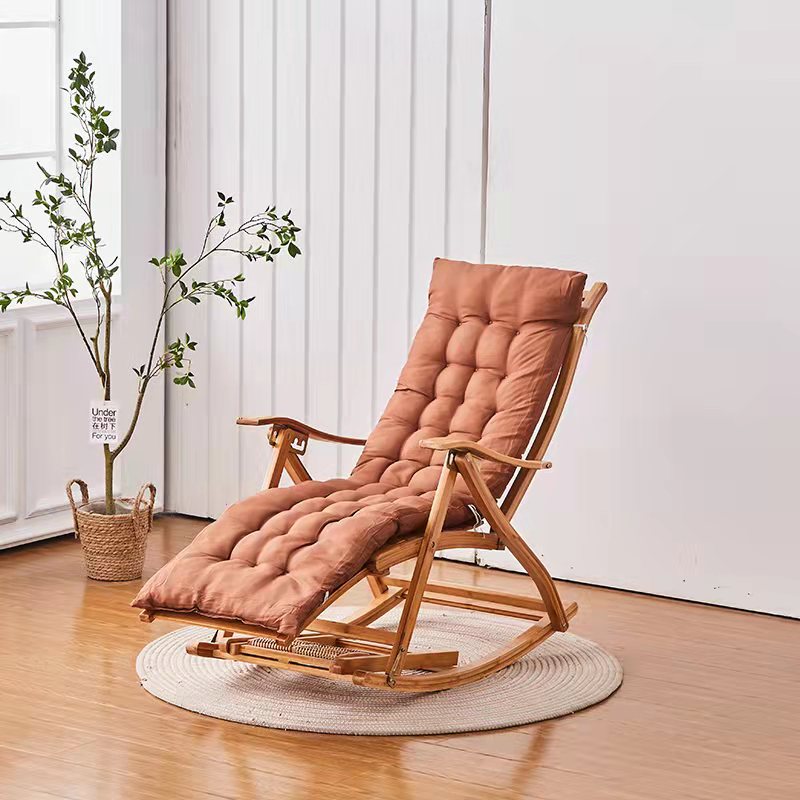 Silla Mecedora De Bambú Y Poliéster Con Colchón Komfort