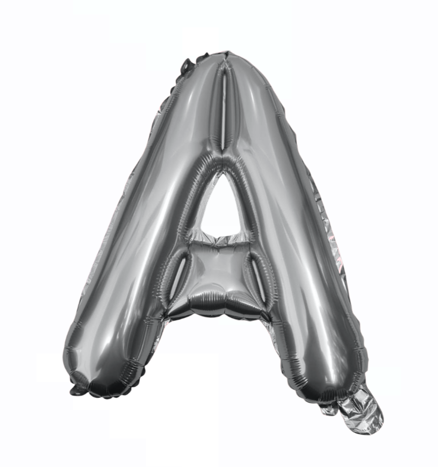 Globos de letra a  de papel de aluminio de 14 pulgadas oro plata rose gold azul rey fuchsia 