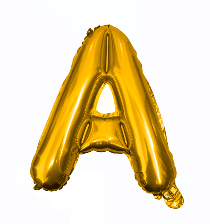 Globos de letra a  de papel de aluminio de 14 pulgadas oro plata rose gold azul rey fuchsia 