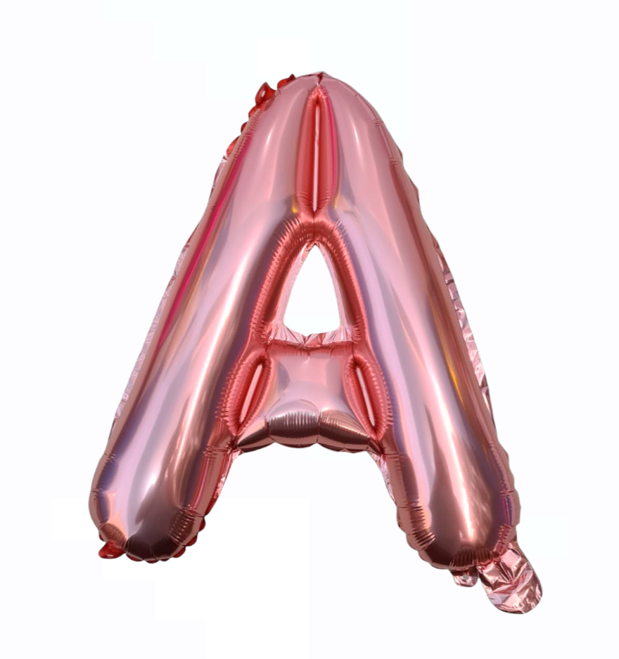 Globos de letra a  de papel de aluminio de 14 pulgadas oro plata rose gold azul rey fuchsia 