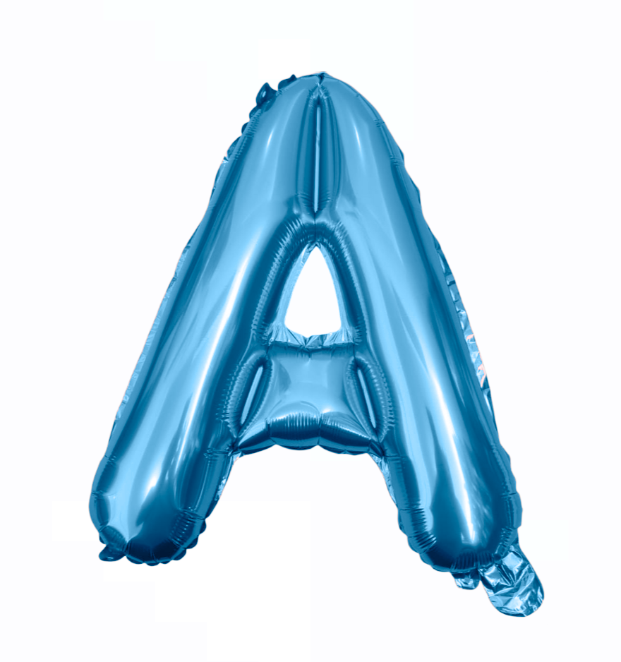 Globos de letra a  de papel de aluminio de 14 pulgadas oro plata rose gold azul rey fuchsia 
