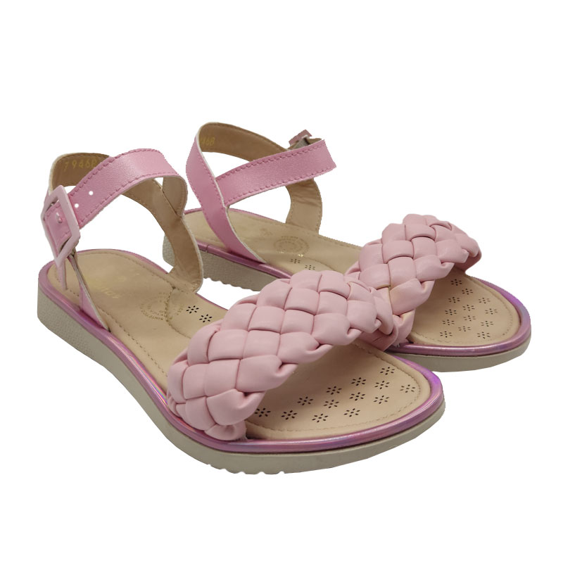 Huarache Trencitas Niña Rosa Pastel 100% Piel Cabra Cómodos Bonitos