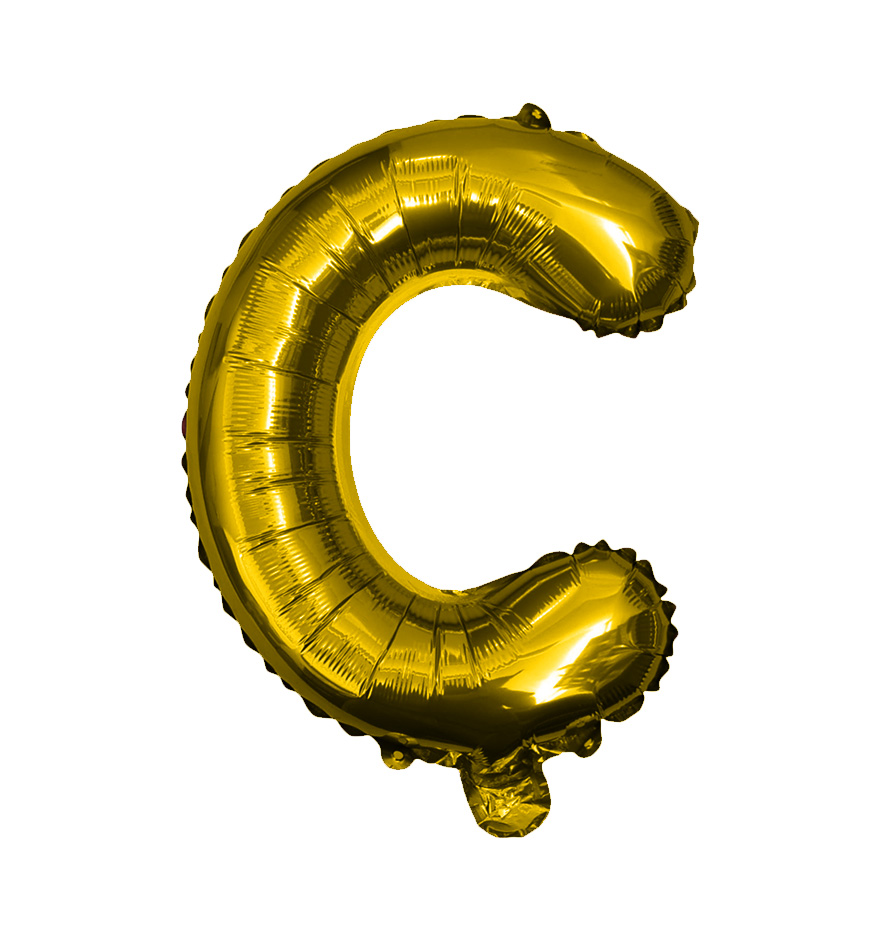 Globos de letra c  de papel de aluminio de 14 pulgadas oro plata rose gold azul rey fuchsia