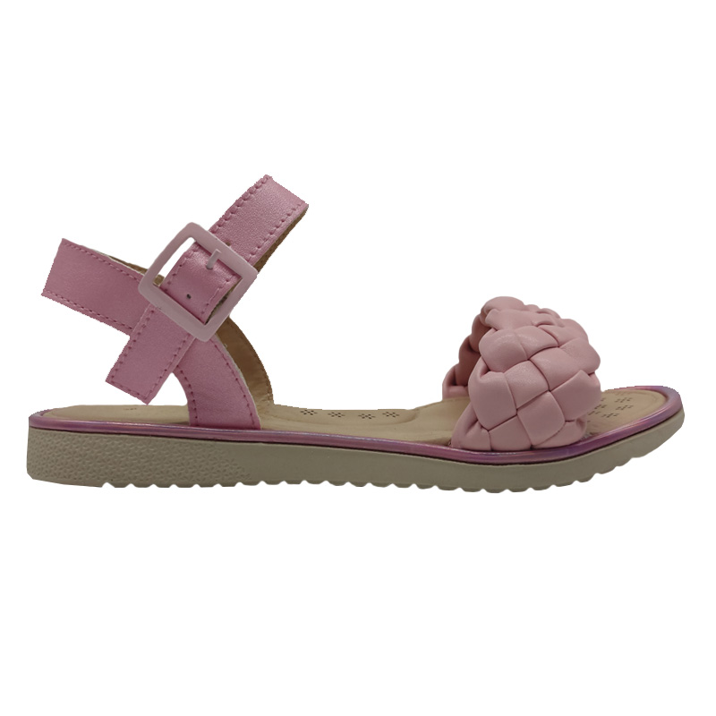 Huarache Trencitas Niña Rosa Pastel 100% Piel Cabra Cómodos Bonitos