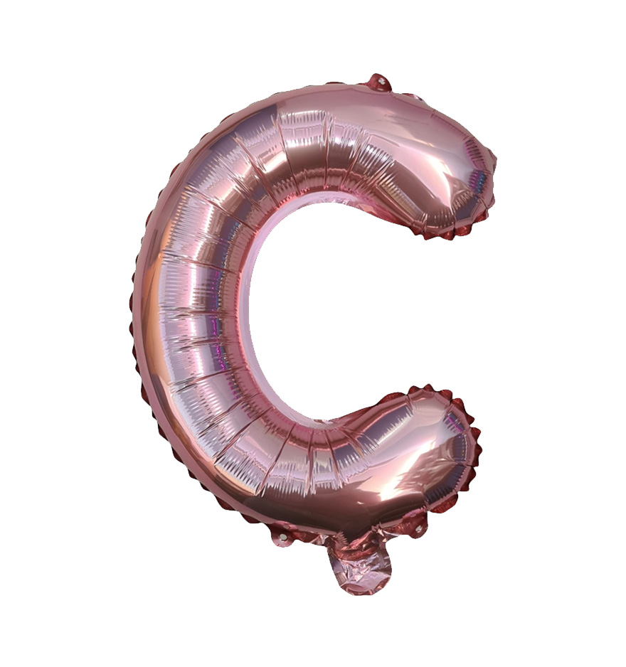 Globos de letra c  de papel de aluminio de 14 pulgadas oro plata rose gold azul rey fuchsia