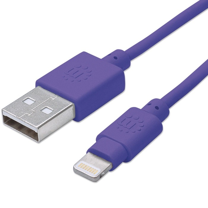 Cable USB A Lightning Manhattan iPhone Apple Morado 1 Metro 394239