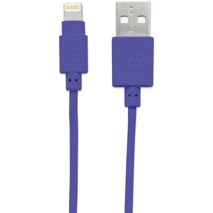 Cable USB A Lightning Manhattan iPhone Apple Morado 1 Metro 394239