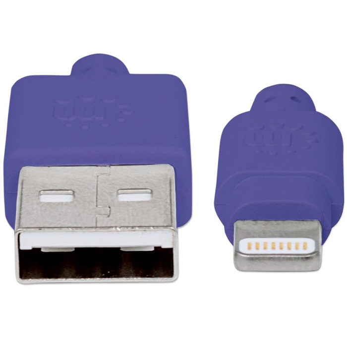 Cable USB A Lightning Manhattan iPhone Apple Morado 1 Metro 394239