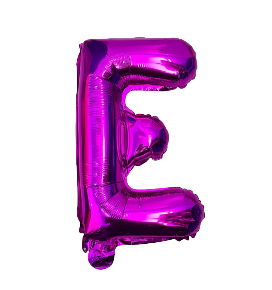 Globos de letra e  de papel de aluminio de 14 pulgadas oro plata rose gold azul rey fuchsia 