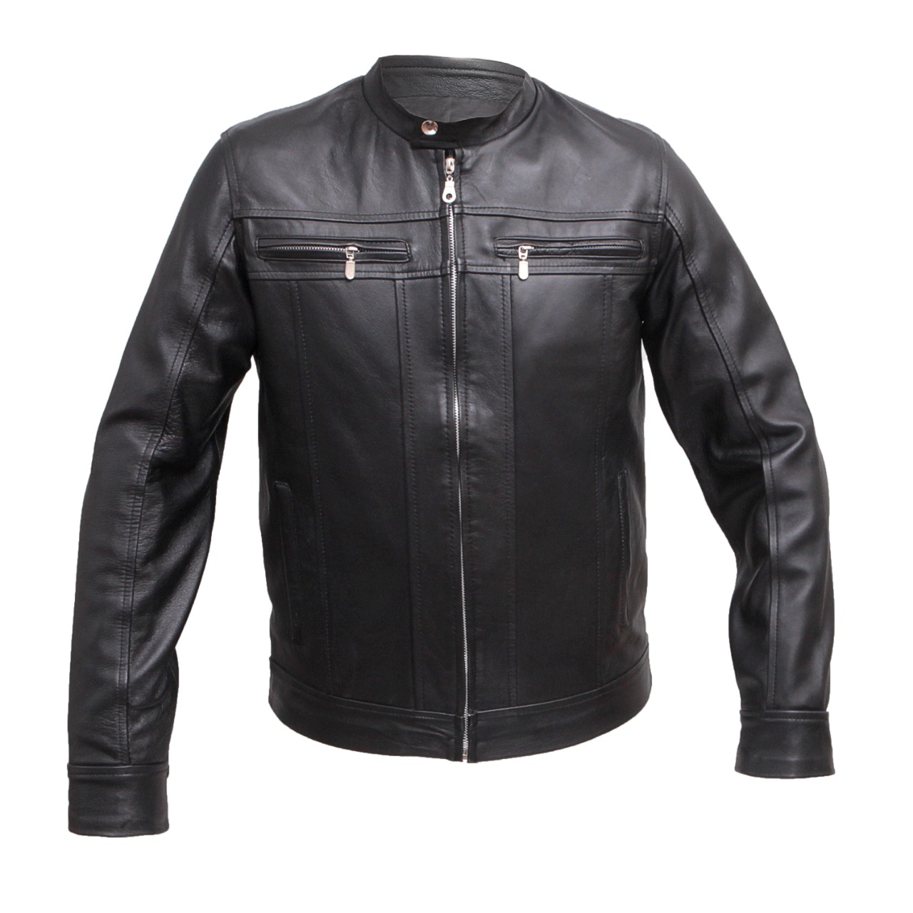 Chamarra Shalom de Piel Autentica Modelo Yago Caballero Incluye de Regalo llaveroMonedero de Piel