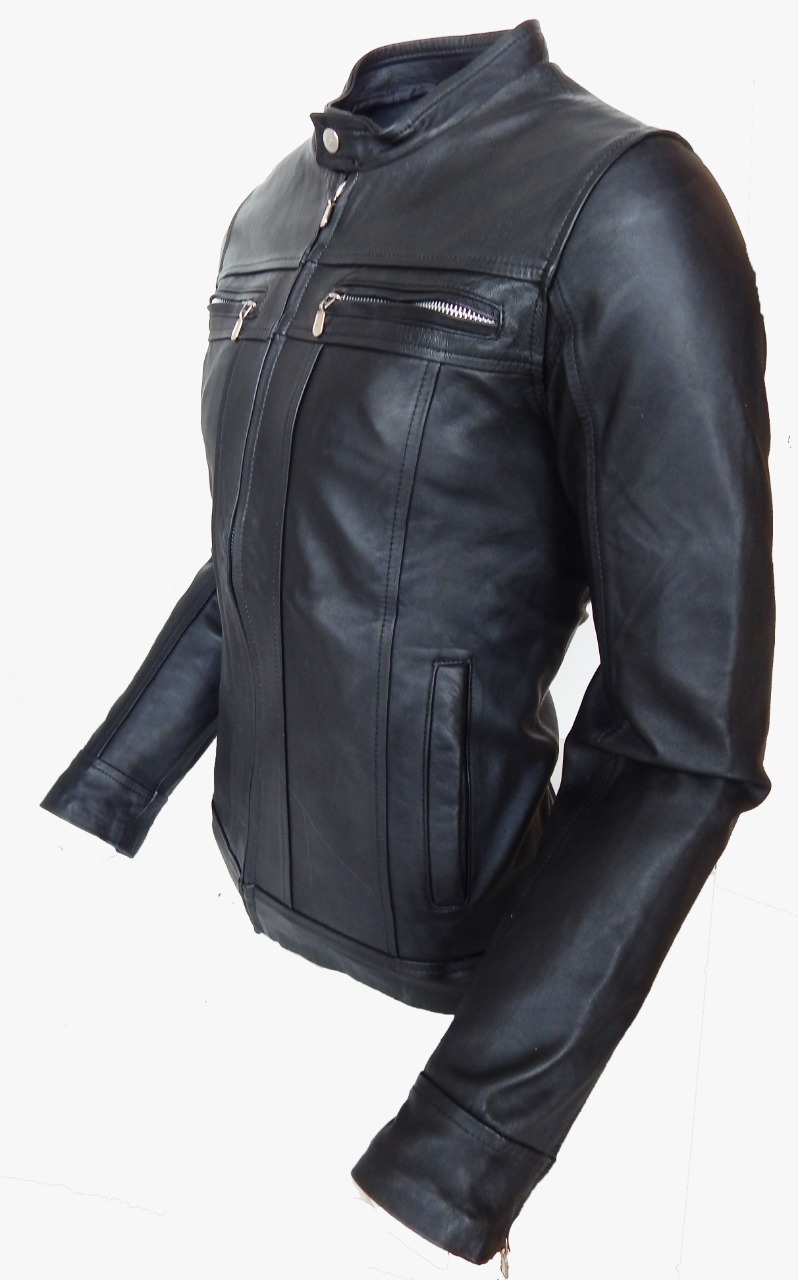 Chamarra Shalom de Piel Autentica Modelo Yago Caballero Incluye de Regalo llaveroMonedero de Piel